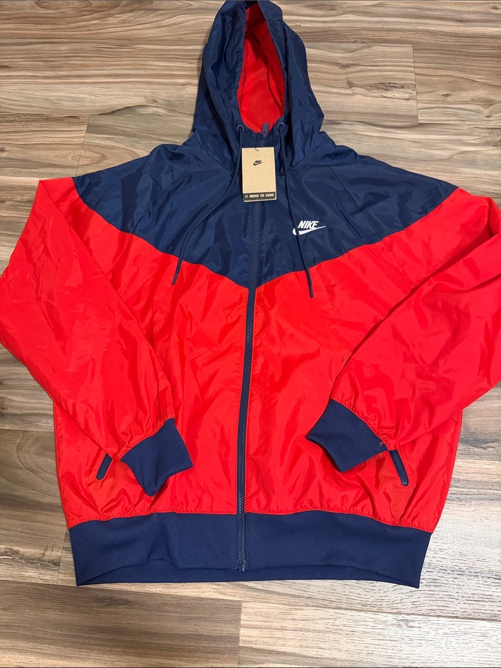 Nike Sportswear Windrunner Men's S Hooded Windbreaker Jacket Red & Blue NWT